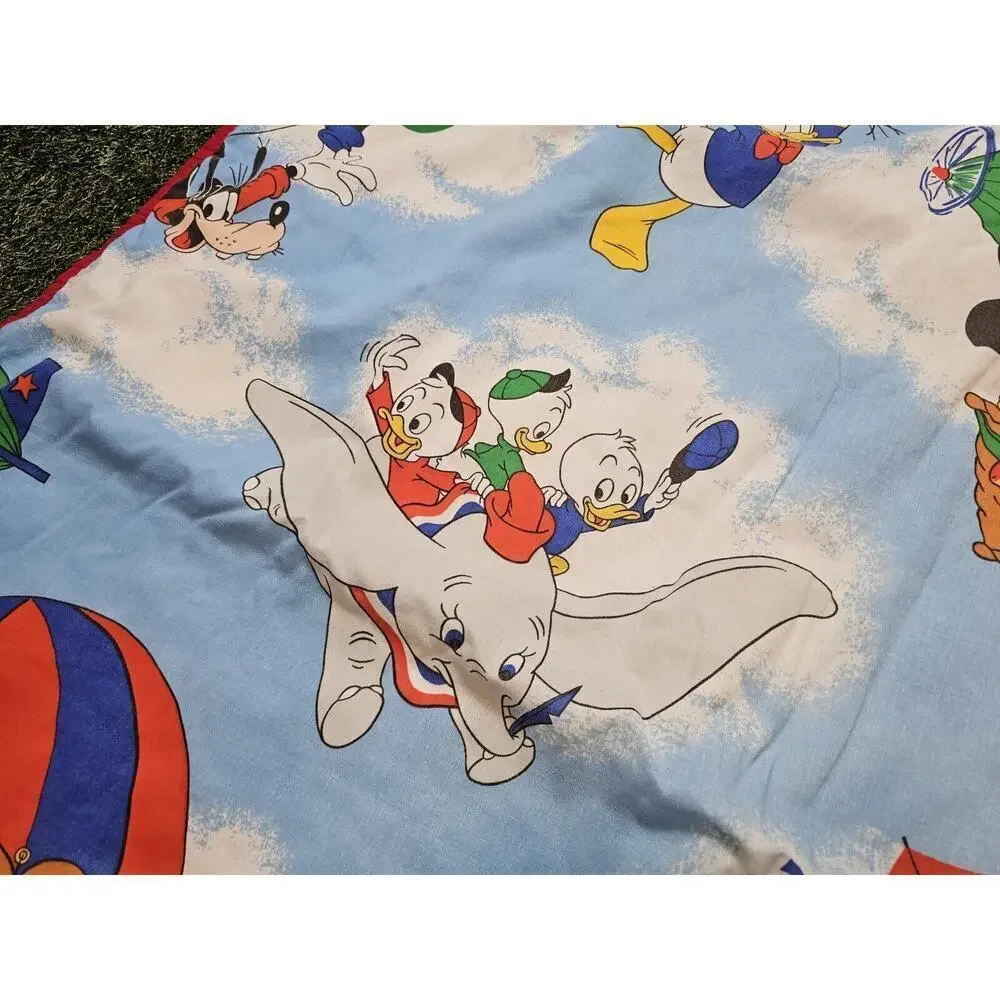 Vintage Handmade Scrappy Crazy Quilt Disney Mickey Mouse Characters 56